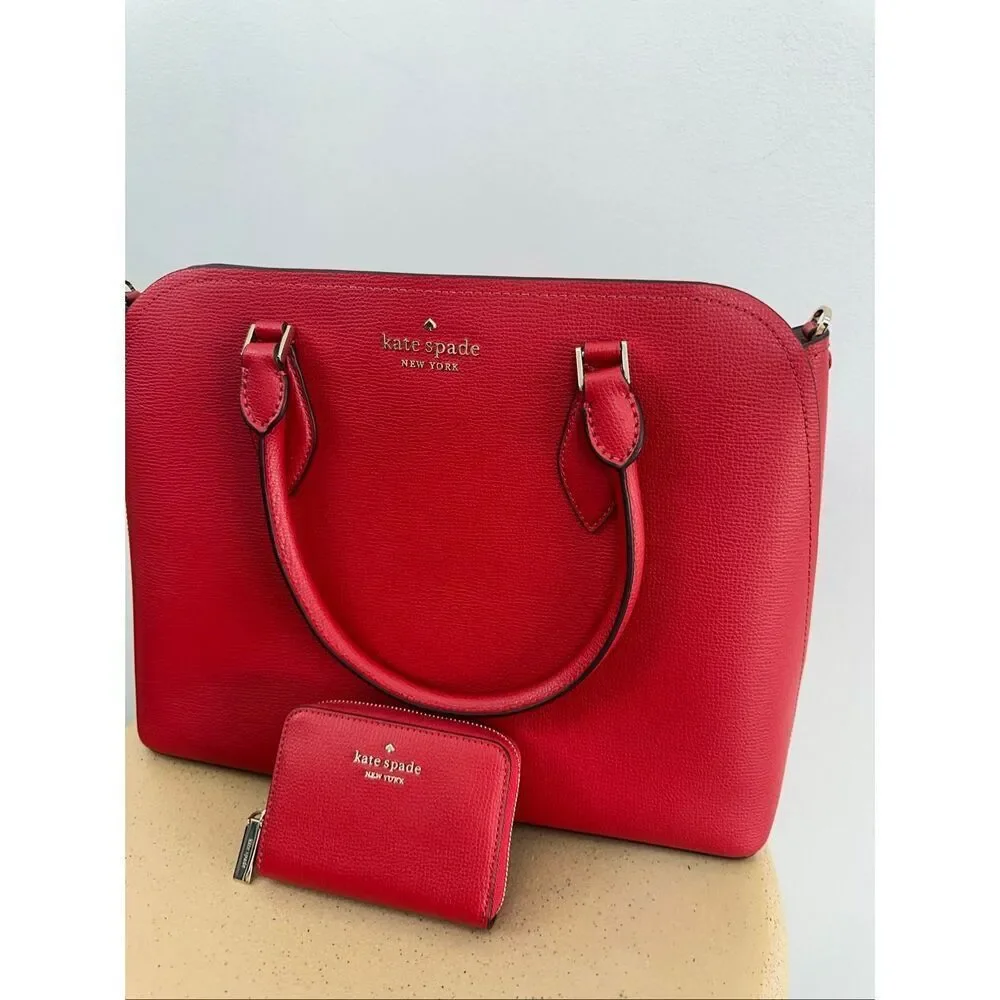 Kate Spade New York Darcy Large Satchel and Refined Grain Small Zip Cardcase in